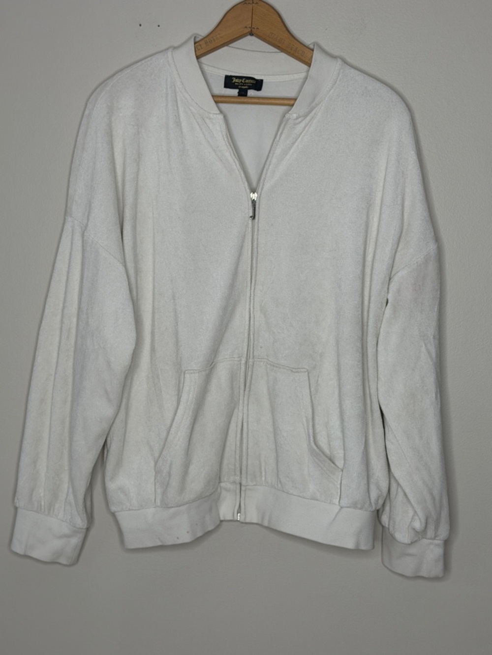 Juicy Couture White Zip-Up Terry Jacket